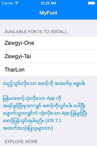 alpha zawgyi font for iphone
